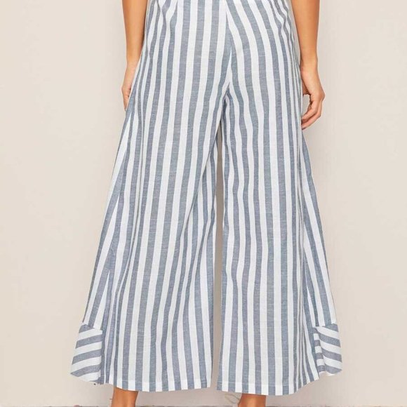 Boho Striped Ruffle Trim Wide Pants - Picture 4 of 6